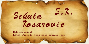 Sekula Košarović vizit kartica